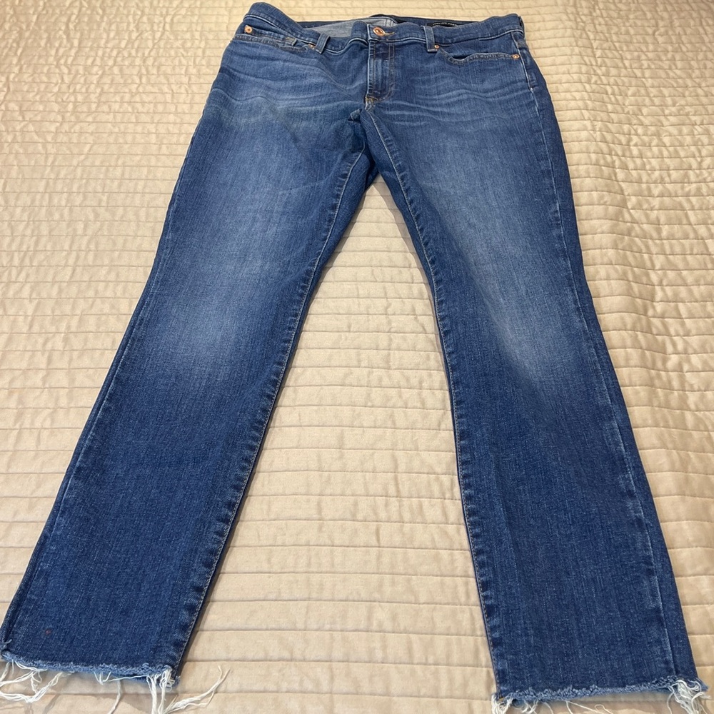 7 FOR ALL MANKIND WOMENS SKINNY SIZE 32 waist Denim High Rise Blue Jeans